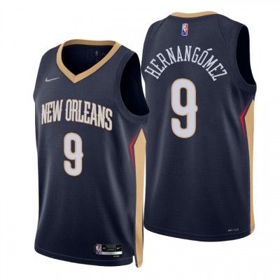 Nike New Orleans Pelicans #9 Willy Hernangomez Navy Men's 2021-22 NBA 75th Anniversary Diamond Swingman Jersey - Icon Edition Men's